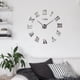 thumbnail image 4 of Reloj de pared 3D grande, estilo moderno, con espejo acrílico, adhesivo de pared, números romanos. Plata, 4 of 7