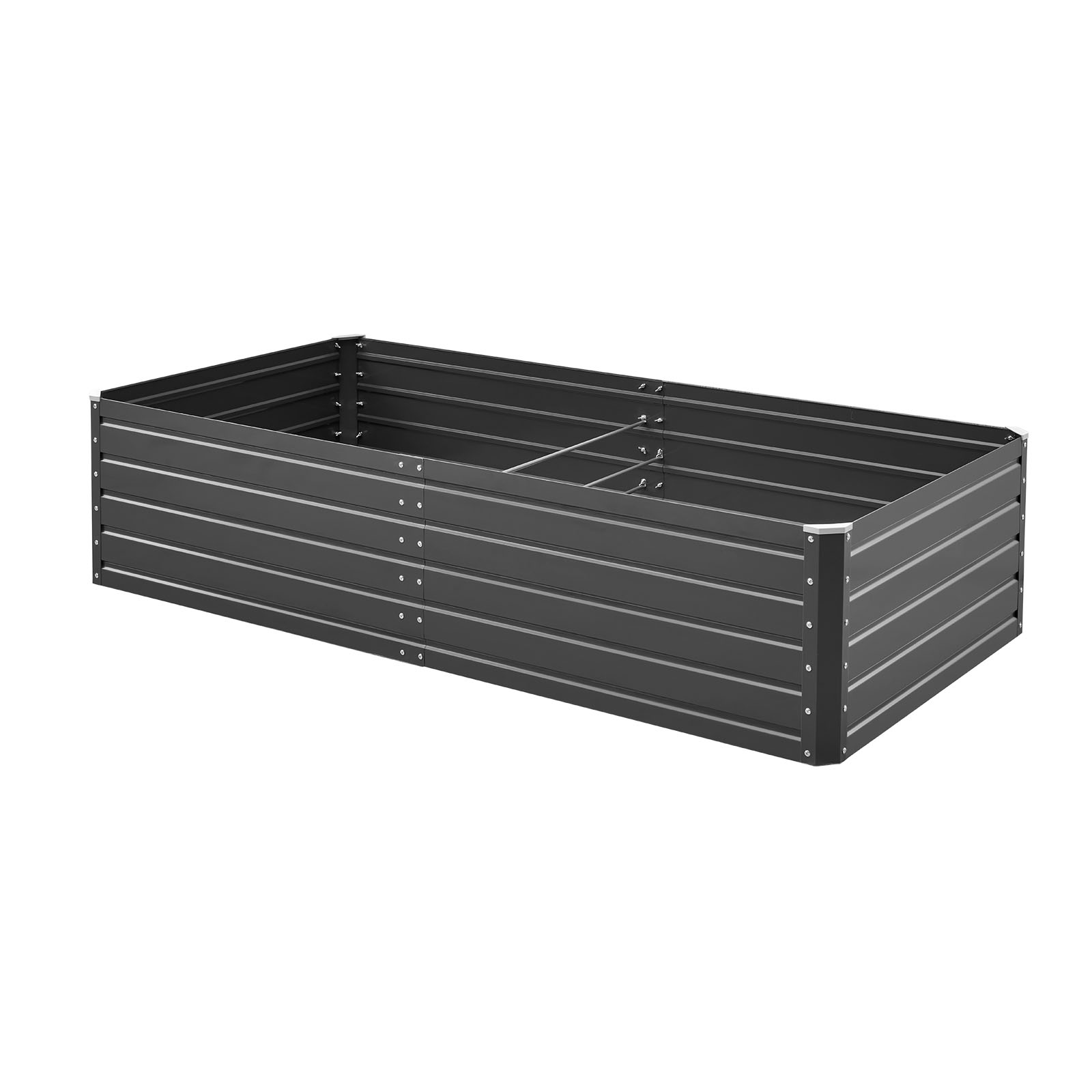 VEVOR Metal Raised Garden Bed, 6.7 x 3 x 1.5 ft Outdoor Galvalume Planter Garden Box, Open Bottom Design, Large Planter Raised Bed for Growing Vegetables, Flowers, Herbs, and Succulents, Gray