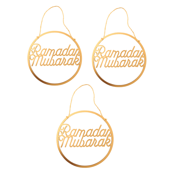 Also Sophia - Special Buy- Three (3) Ramadan Mubarak Door Decor - Rose Gold