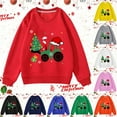thumbnail image 2 of FUZHIQ Boys Sweatshirts Cute Christmas Santa Reindeer Prints Soft Cozy Winter Crewneck Christmas Pullover Hoodie Sweatshirt Long Sleeve Holiday Tops for 13-14 Years, 2 of 4