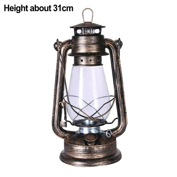 Vintage Kerosene Oil Lamp Lantern 31cm Retro Kerosene Light Camping Tent Decorative Atmosphere Lighting Outdoor Campinglight *1