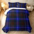 thumbnail image 2 of Manfei Rustic Check Twin Quilt Set,Classic Plaid Twin Coverlet Set,Blue Purple,2-Piece,1 Bedspread and 1 Pillowcase, 2 of 7