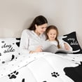 thumbnail image 5 of Homewish Kawaii Dogs Paws Bedding Comforter Set,Pet Animal Twin Comforter Sets,Black White Bedding Set For Girls Boy,Breathable Home Decor Reversible,2 Pieces, 5 of 8