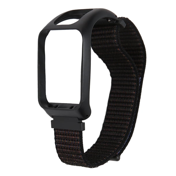 Correa de repuesto 2 en 1 de nailon trenzado elástico para reloj deportivo TOMTOM Runner 3, color negro mate.