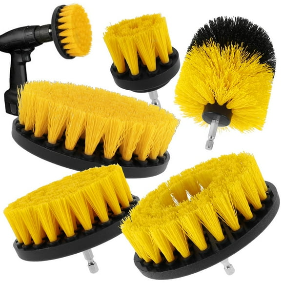 MesaSe Drill Brush Attachment Kit Polypropylene Multipurpose Drill Brush Cleaning Tools High Efficiency Drill Scrub Brush Set for Car Bathroom Kitchen Floor Tub Sink Glass Cleaning