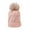 Pink, variant on ZQUUVOU Knit Skull Ski Cap for Women Slouchy Winter Beanie Hat with Faux Fur Pom Pearl Beads Fall Hat Warm Thick Beanie White