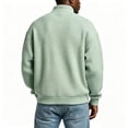thumbnail image 4 of Dwellite Mock Neck Sweaters for Men Quarter Zip Waffle Knit Pullover Business Casual Mock Neck Long Sleeve Sweater Green 2XL, 4 of 4