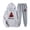 Gray, variant on Women's Holiday Two-Piece Sweat Outfit, Buffalo Plaid Christmas Tree Hoodie Elastic Cuff Jogger Pants S-3XL