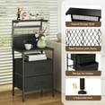 thumbnail image 6 of Jaxpety 2-Piece Nightstand Set, End Tables with 2 Drawers LED Light and Charging Station, Adult Storage Furniture with Shelf,Black, 6 of 15