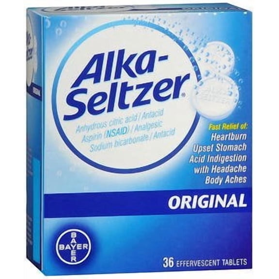 Alka Seltzer Original Fast Relief Heartburn & Sour Stomach, 36ct, 3-Pack