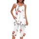 thumbnail image 5 of Conjunto de Ropa de Salón para Mujer Cuello Redondo Blusa sin Mangas Sólida Y Pantalones Cortos de Cintura Elástica Pantalones, Pantalones Cortos de Verano para Mujeres, 5 of 7
