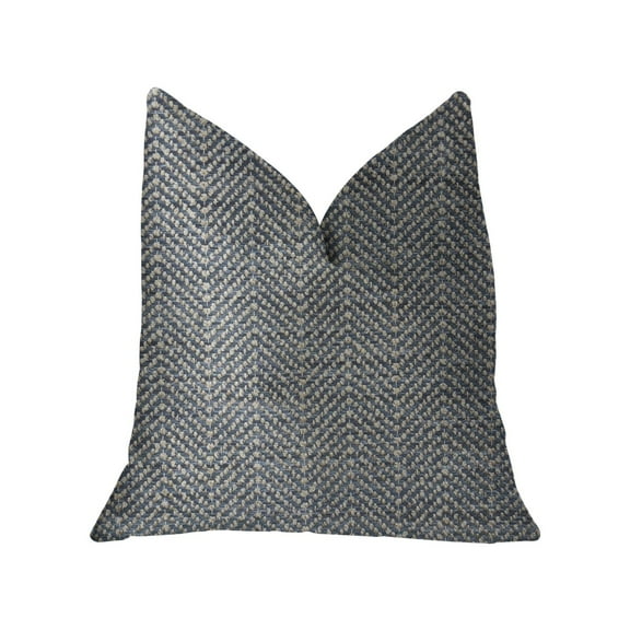 Plutus Amalfi Blue and Ivory Luxury Throw Pillow 26"L x26"W