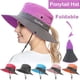 thumbnail image 1 of Sombrero de ala ancha Dalrosia para mujer, plegable, con cola de caballo y protección UV, ideal para playa, pesca y senderismo., 1 of 8