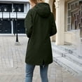 thumbnail image 6 of Ynynloco Women Waterproof Outdoor Hiking Raincoat Machine Washable Lined Rain Jacket Lightweight Hooded Jackets Trench Coats S-XXL, 6 of 9