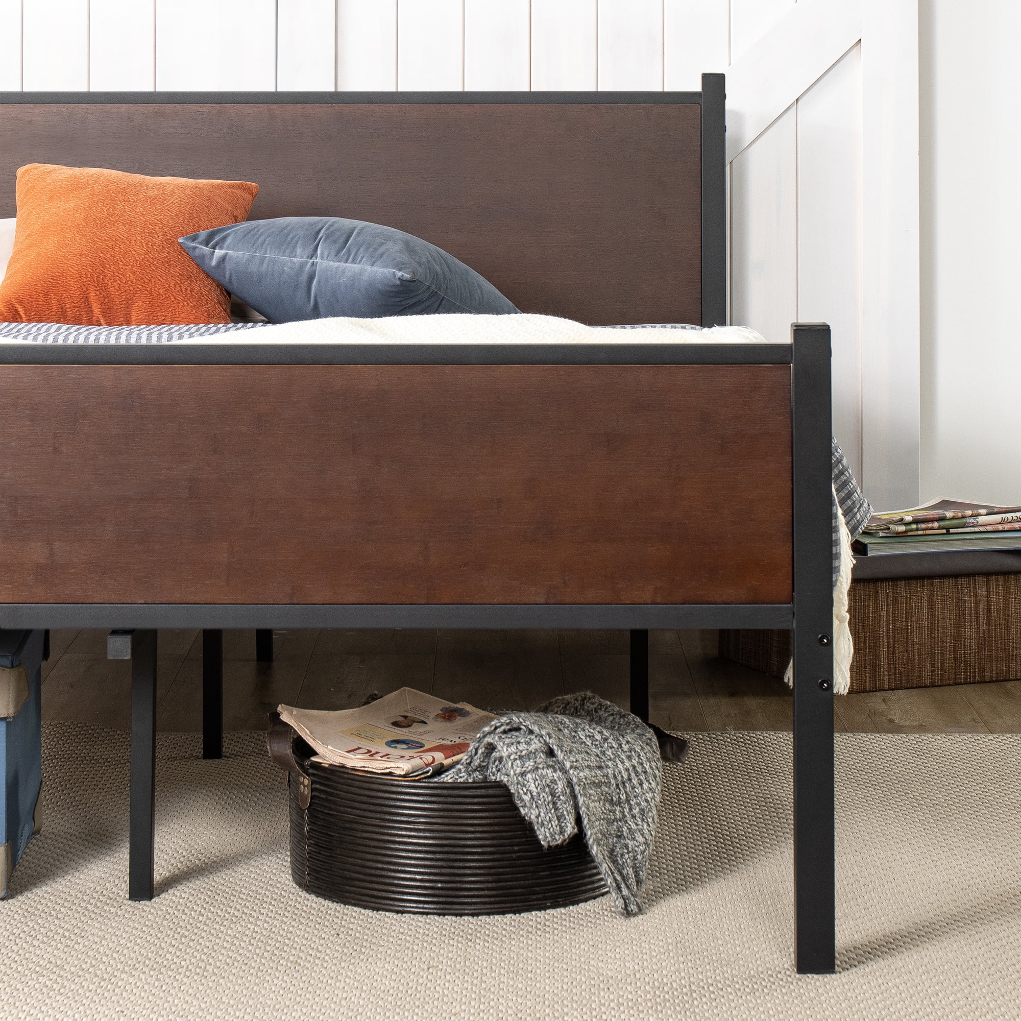 Zinus Tucker 35" Bamboo and Metal Platform Bed Frame, Full