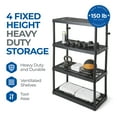 thumbnail image 3 of Gracious Living 4 Shelf Fixed Height Ventilated Heavy Duty Storage Unit, Black, 3 of 12
