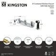 thumbnail image 4 of Kingston KB120P Two-Handle 4-Hole 8" Centerset Kitchen Faucet with Side Sprayer in Polished Chrome, 4 of 4