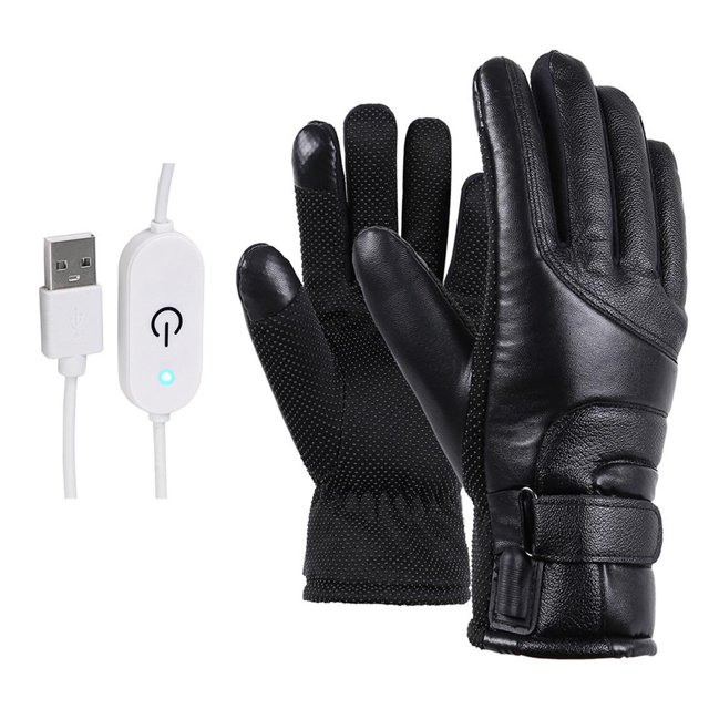 Eigraketly Guantes térmicos eléctricos USB de invierno Guantes térmicos impermeables y resistentes al viento Temperatura ajustable Guantes térmicos para Ciclismo Sin temperatura extrema Eigraketly OD016640-02