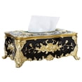 thumbnail image 2 of European-Style Tissue Box Living Room Desktop Tissue Box Retro Luxury Tissue Case Rose Patterned Napkin Holder Home Decoration, 2 of 6