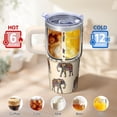 thumbnail image 6 of 20oz elephant Stainless Steel Tumbler with Handle and Straw Insulated Coffee Mug Travel Cup with Lid and Straw Non Slip Base for Stability Gift for Women Men, 6 of 6