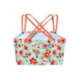 thumbnail image 4 of YIZYIF Girls Cross Shoulder Straps Swim Tops Butterfly Print Cropped Vest for Water Parks Pool Swimming Orange 10, 4 of 5