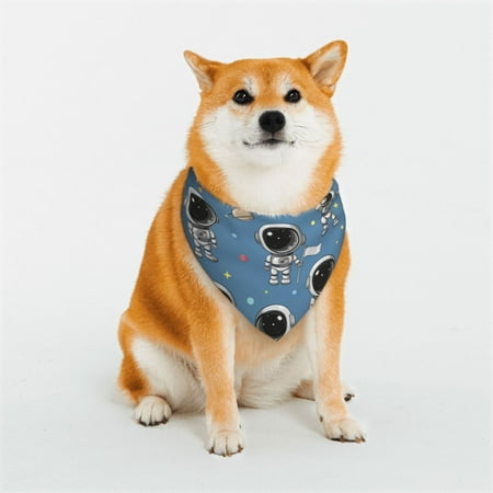 Matuu Cute Cartoon Astronaut for Dog Bandanas Cat Birthday Cute Soft Puppy Scarfs Pet Scarf-Small