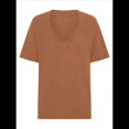 thumbnail image 2 of Camisetas de Mujer con Cuello en V, Corta, Informales, Holgadas, de Verano Color Café M, 2 of 7