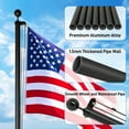 thumbnail image 5 of imerelez Flag Pole Kit for Outside House in Ground, 20FT Sectional Aluminum Extra Thick Flagpole, 5x3 US Flag, Heavy Duty Black Flag Poles Kit for Yard, 5 of 8