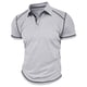 thumbnail image 1 of pstuiky camisetas para hombre, Camiseta de manga corta para hombre, estilo informal, lisa, con cuello vuelto, botones y blusa ropa de hombre m, 1 of 4