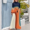 thumbnail image 3 of Vestido largo naranja y azul de mediados de siglo con toques modernos de los años 70 Vestidos de verano para mujer Vestido de cumpleaños para mujer, 3 of 4