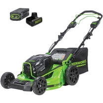 Greenworks 82V 21" Self-Propelled Lawn Mower, 8.0Ah Battery   Dual Port Charger