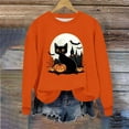 thumbnail image 5 of Kaliqueen Halloween Sweatshirts for Women Spooky Season Funny Long Sleeve Graphic Crewneck Pullover Tops Loose Fit Holiday Outfits with Multi Print, 5 of 6