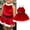Red, variant on Kids Baby Girl Christmas A-line Dress Sleeveless Halter Dress with Belt Mrs Santa Claus Costume Outfit