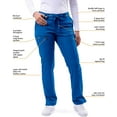 thumbnail image 3 of Adar Pro Scrubs For Women - Skinny Leg Yoga Scrub Pants - P4100 - Royal Blue - XL, 3 of 6
