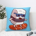thumbnail image 4 of Fuzoiu Sushi Salmon Surfing Print Square Pillow Cover,Hidden Zipper Design,Luxury Square Pillow Case, Throw Pillow,Couch Cushion-12"x12", 4 of 7