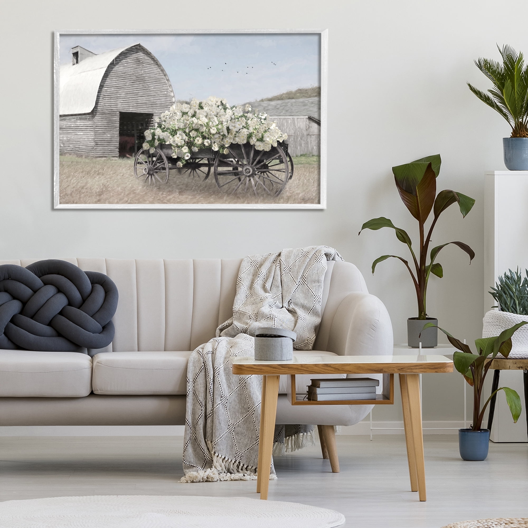 Stupell Industries Wagon Full of Sunshine White Framed Giclee Art, design by Lori Deiter