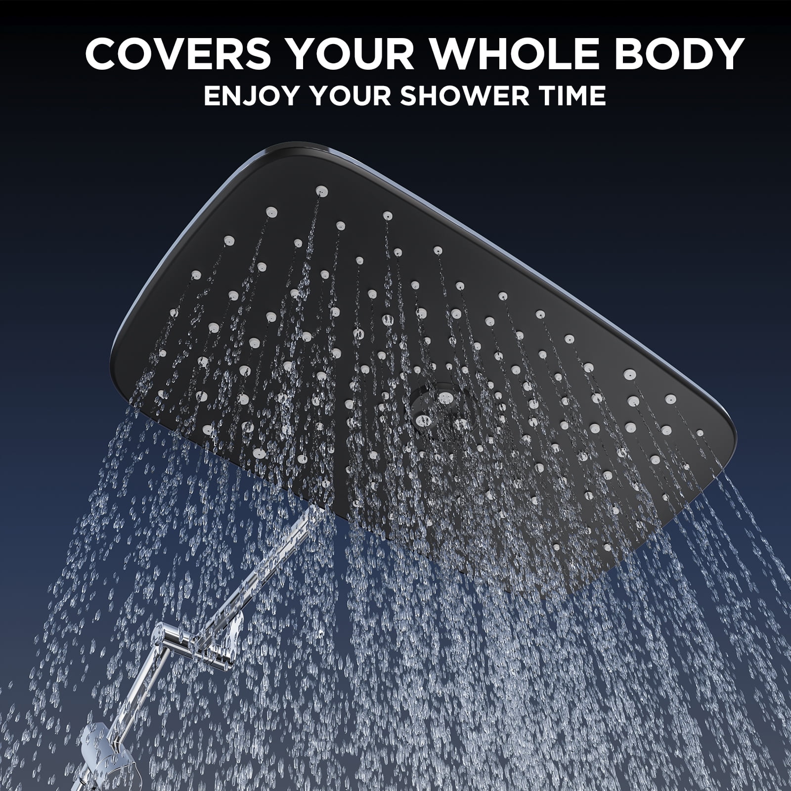 Ophanie 12 Inch Coverage High Pressure Rain Shower Head Combo with Adjustable Extension Arm, Wide Rainfall & 5 Modes Handheld Showerhead, Dual Anti-Clog Nozzles for Ultimate Experience, Silver Chrome