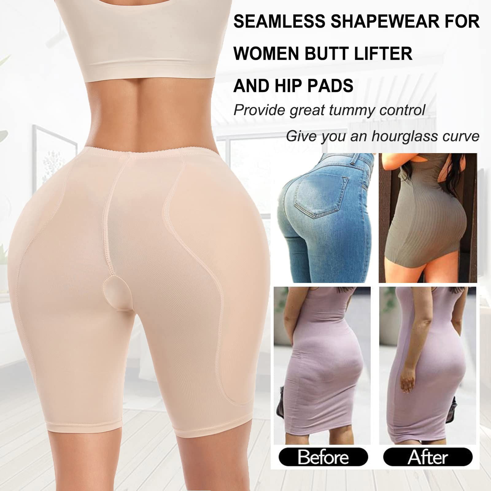 XFLWAM Hip Pads for Women Shapewear With Waist Wrap, Hip and Butt Enhancer Tummy  Control Bbl Shorts for Hip Dip Beige 3XL 