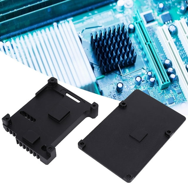 CAJA DE CAPARAZÓN DE CAPARAZÓN CAJA DE ALEACIÓN DE ALUMINIO NEGRO Para Raspberrypi 3 Modelo B 2B/3B+