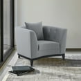 thumbnail image 2 of Melange Gray Velvet Accent Chair with Black Wood Base, 2 of 2