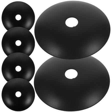 NICERIO 6Pcs Vintage Style Black Metal Chandelier Ceiling Plate for Home Lighting