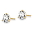 thumbnail image 2 of 14k Yellow Gold 1 1/2 Carat Total Weight Round VS SI D E F Lab Grown Diamond Screw Back 3 Prong Stud Post Earrings 6.5x6, 2 of 2