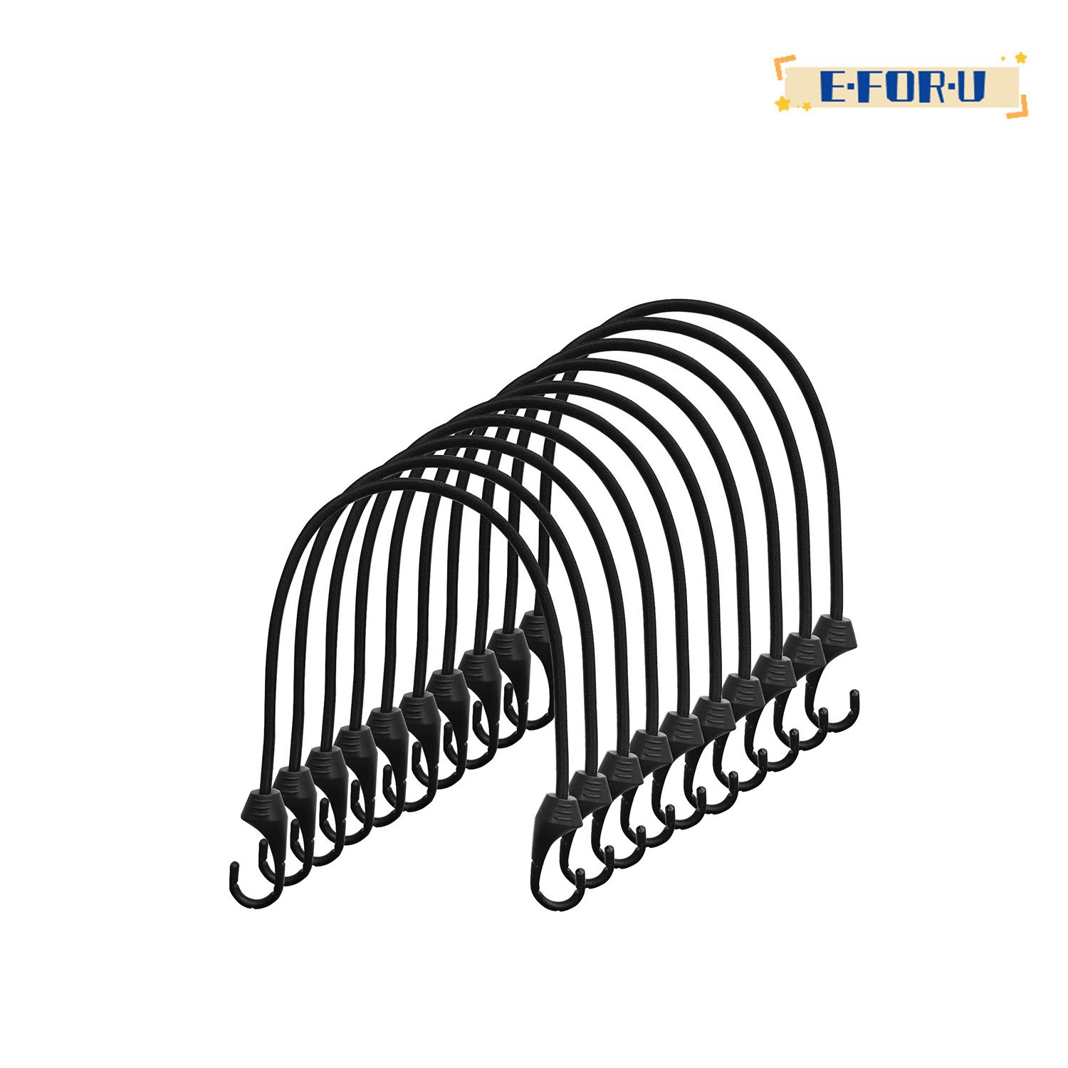 Small Bungee Cord with Hooks 10Piece