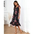 thumbnail image 2 of Cap Sleeve Casual Dress Print Comfy Summer Dress Ruffle Hem House Dress for Women, 2 of 5