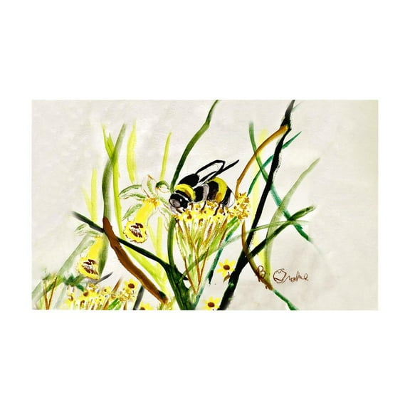 Betsy Drake Interiors Bee & Flower Door Mat 30x50