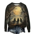 thumbnail image 4 of Lcziwo Womens Crewneck Sweatshirt Graphic Hocus Pocus Fall Fashion Tops Long Sleeve Halloween Day Shirts Witches Print Retro Scary Basic Pullover Khaki,S, 4 of 6