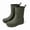 Green, variant on Unisex Waterproof PVC Mid-Calf Pull-On Rain Boots with Textured Sole