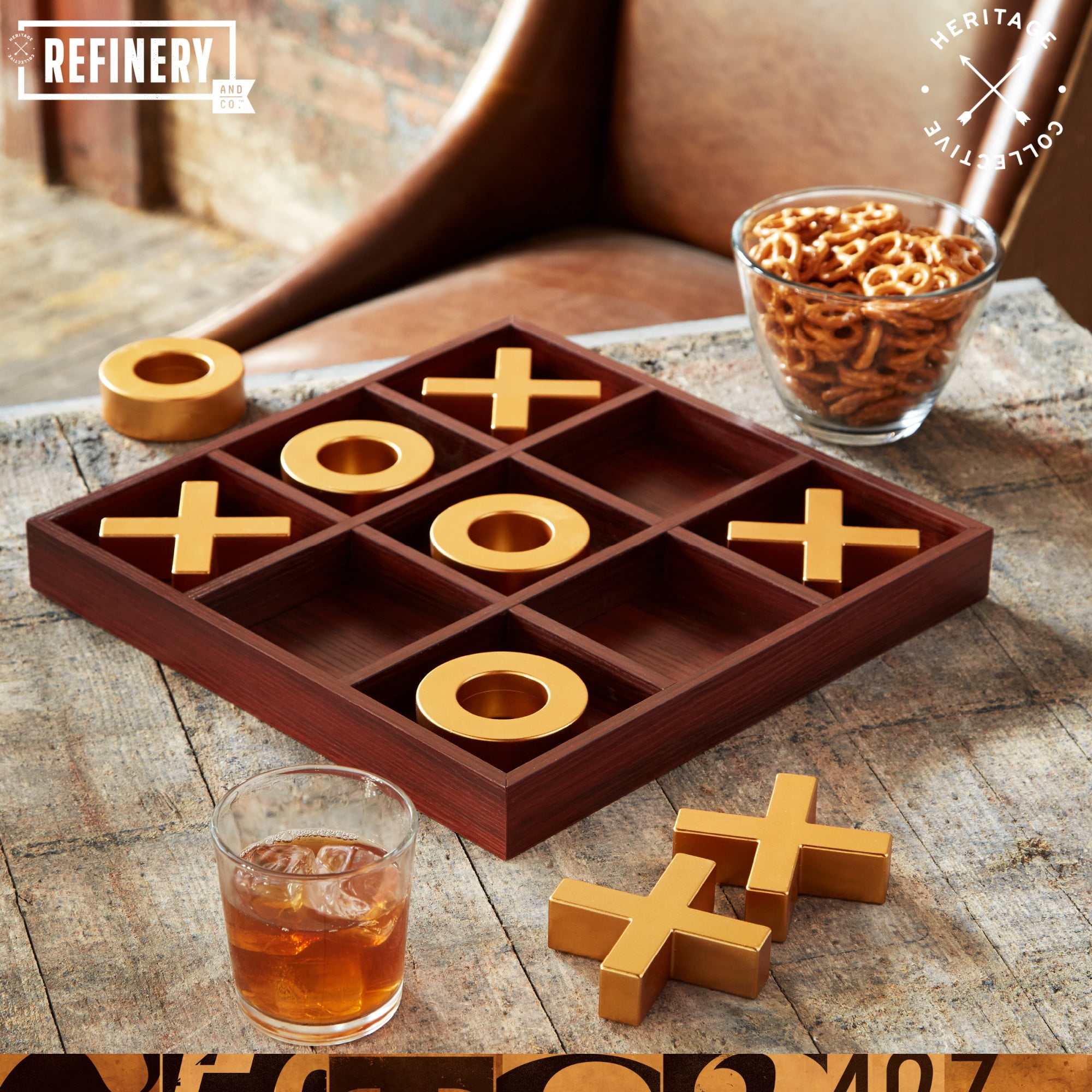 Iron & Glory Tic-Tac-Toe - Wood, Bar & Entertainment