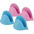 thumbnail image 1 of Manoplas de silicona para horno, 4 piezas (azul+rosa) Agarraderas de silicona para ollas de cocina, Agarraderas de silicona para ollas Mini manopla para horno Agarraderas resistent, 1 of 5