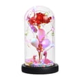 thumbnail image 1 of DOLITY Rose in Glass Dome Valentines Day Gifts for Him Artificial Rose Flower LED Night Red, 1 of 9